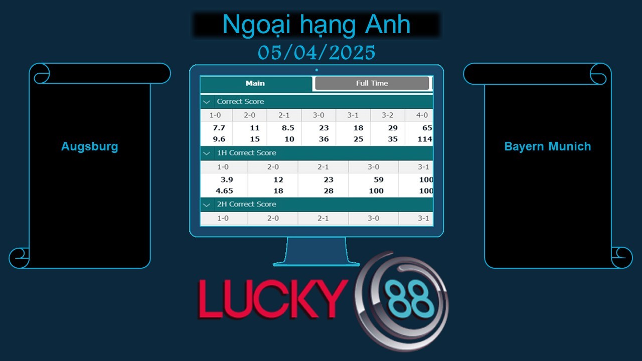 LUCKY88 Augsburg vs Bayern Munich, Soi kèo bóng đá hôm nay 05/04/2025, VĐQG Đức